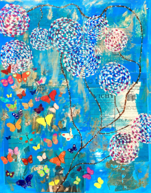 Azure Butterfly Garden 2 PRINT
