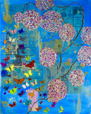 Azure Butterfly Garden PRINT