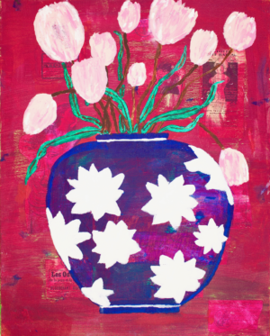 Berry Blue and White