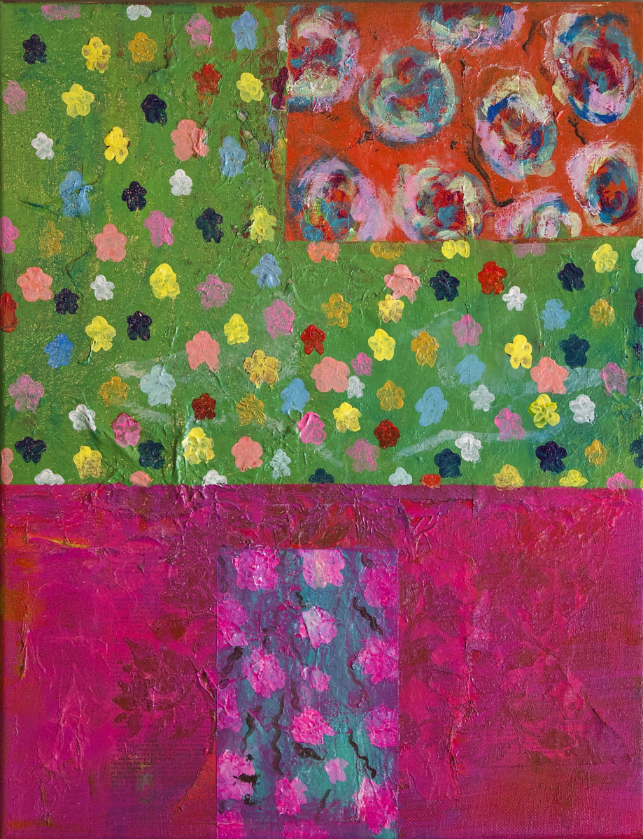 Lime Magenta Orange Garden PRINT