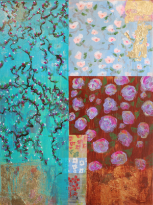 Turquoise Rust Color Block PRINT