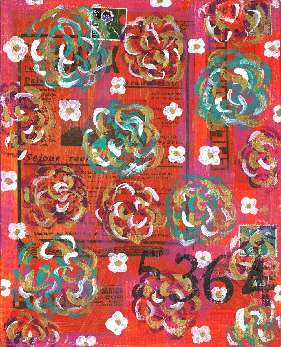 Vivid Flowers Over Media PRINT